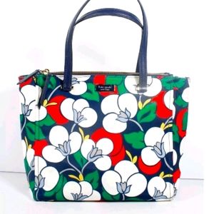 Kate Spade New York Red Green Floral Shoulder Tote